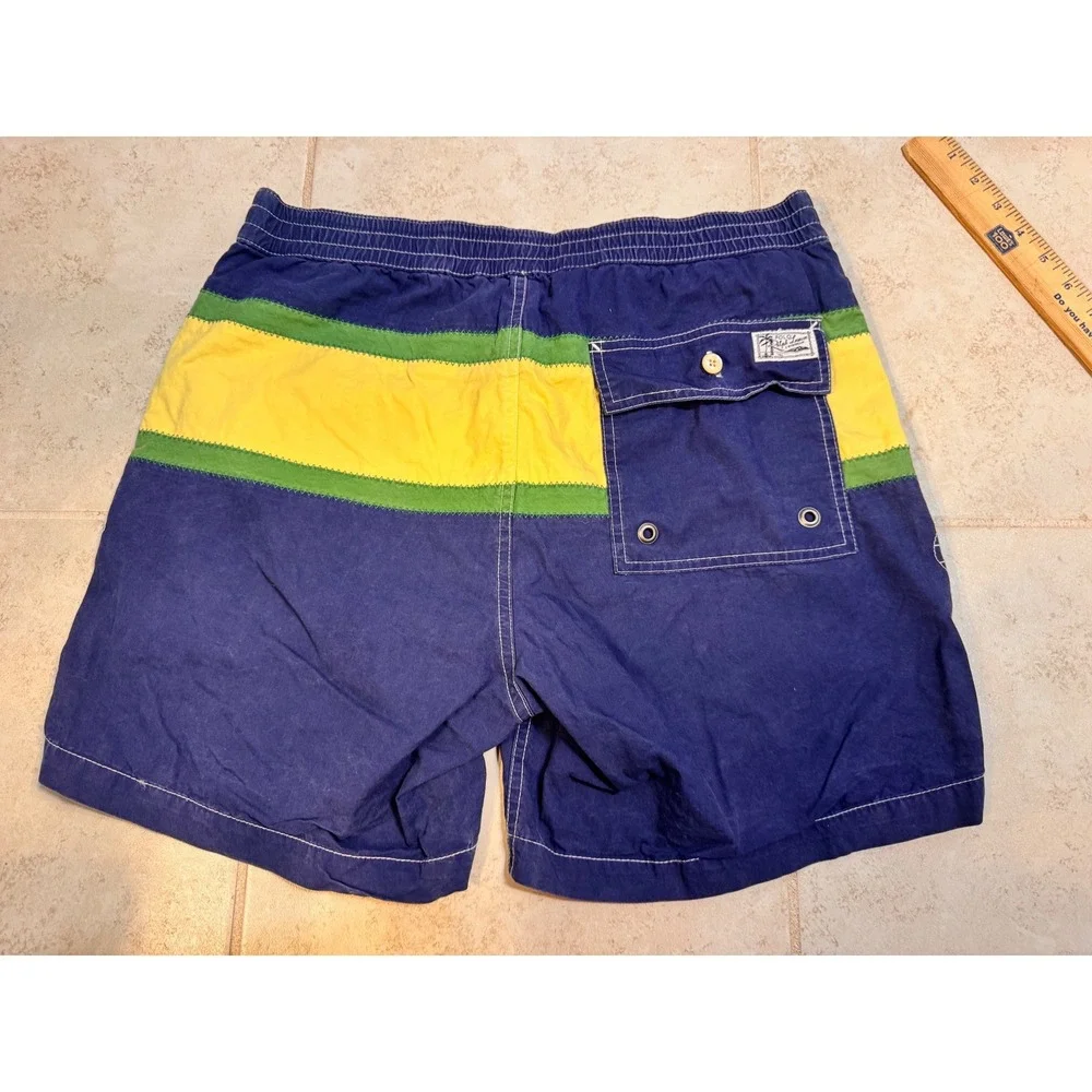 Polo Ralph Lauren Y2K Big Pony Colorblock Swim Trunks Men's Medium
